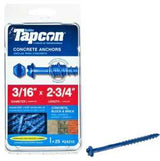 Tapcon 24210 Concrete Screw Anchor, 3/16 in Dia, 2-3/4 in L, Steel, Climaseal, 25/PK