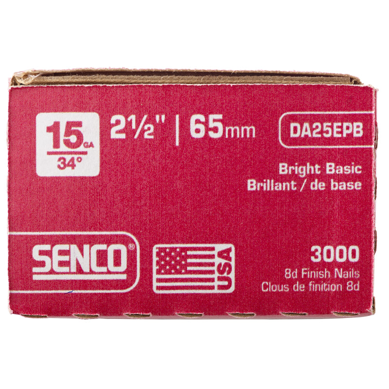 Senco 2-1/2 in. L X 15 Ga. Angled Strip Bright Finish Nails 34 deg 3000 pk, Pack of 3