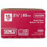 Senco 2-1/2 in. L X 15 Ga. Angled Strip Bright Finish Nails 34 deg 3000 pk, Pack of 3