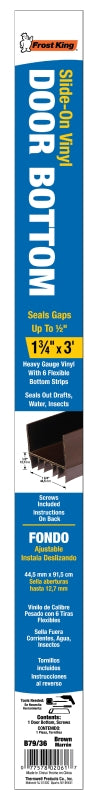 Frost King B79/36H Door Bottom, 36 in L, 1-3/4 in W, Vinyl