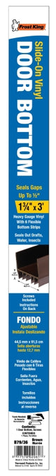 Frost King B79/36H Door Bottom, 36 in L, 1-3/4 in W, Vinyl