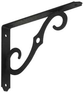 National Hardware 152BC Series 229427 Shelf Bracket, 80 lb, 8 in L, 0.94 in H, Steel, Antique Black