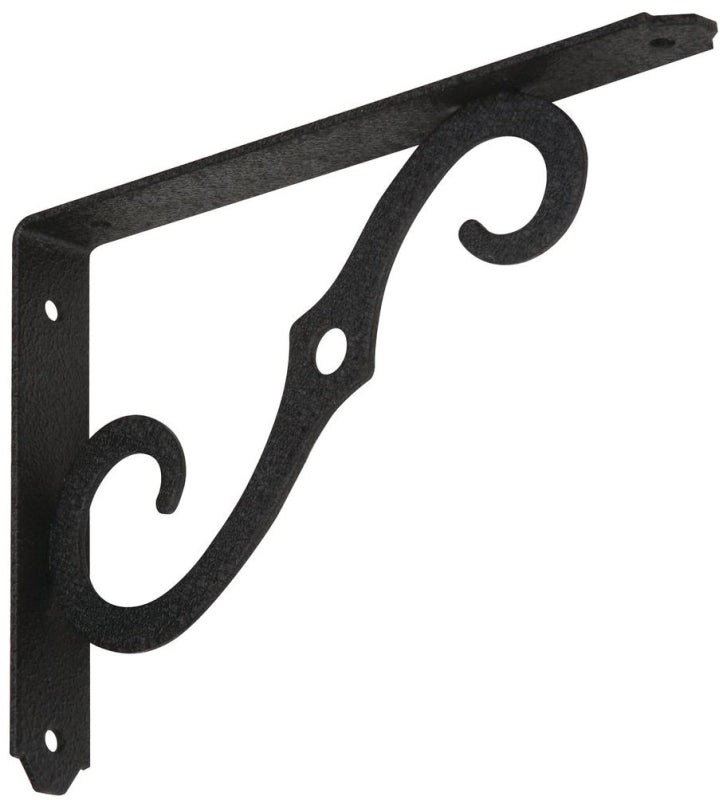 National Hardware 152BC Series 229427 Shelf Bracket, 80 lb, 8 in L, 0.94 in H, Steel, Antique Black