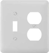 Amerelle 935TDW Wallplate, 5 in L, 4-5/8 in W, 2-Gang, Steel, For: Duplex Receptacle, Toggle Switch
