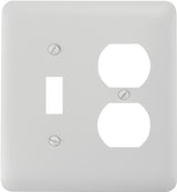 Amerelle 935TDW Wallplate, 5 in L, 4-5/8 in W, 2-Gang, Steel, For: Duplex Receptacle, Toggle Switch
