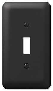 Amerelle Devon Series 935TBK Wallplate, 1-Toggle, 5 in L, 2-13/16 in W, 1-Gang, Steel, Black, Pack of 6