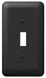 Amerelle Devon Series 935TBK Wallplate, 1-Toggle, 5 in L, 2-13/16 in W, 1-Gang, Steel, Black, Pack of 6