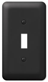 Amerelle Devon Series 935TBK Wallplate, 1-Toggle, 5 in L, 2-13/16 in W, 1-Gang, Steel, Black, Pack of 6