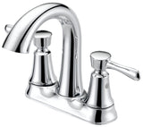 Boston Harbor F51B0035CP Lavatory Faucet, 1.2 gpm, 2-Handle, 3-Faucet Hole, Metal/Plastic, Chrome, 4 in Faucet Centers