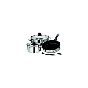 Magma A10-363-2-IND Stainless Steel Induction Compatible Non-Stick 7 Piece ″Nesting″ Cookware Set
