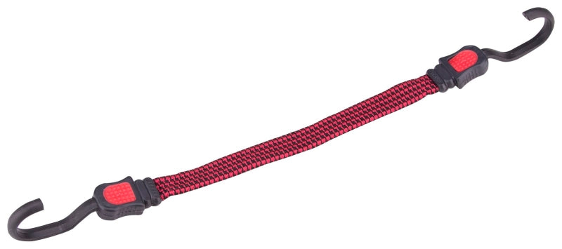 ProSource FH92106-1 Stretch Cord, 17 mm Dia, 15 in L, Polypropylene, Red, Hook End, Pack of 10