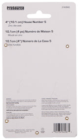 ProSource N-Z045PB3L-PS House Number, Character: 5, 4 in H Character, 2.28 in W Character