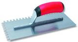 QLT 15672 Trowel, 1/4 in W x 3/8 in D Notch, 11 in L, 4-1/2 in W, Square Notch, Soft Grip Handle