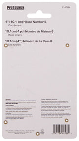 ProSource N-Z046PB3L-PS House Number, Character: 6, 4 in H Character, 2.28 in W Character
