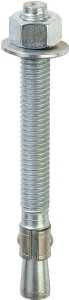 Red Head 12019 Wedge Anchor, 1/2-13 Thread, 1/2 in Dia, 5-1/2 in OAL, Carbon Steel, Zinc, 10/PK