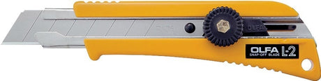OLFA 5004 Utility Knife, 18 mm W Blade, Stainless Steel Blade, Pistol-Grip Handle, Yellow Handle