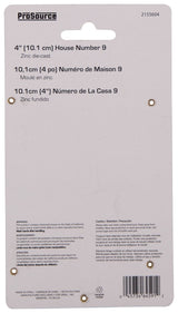 ProSource N-Z049PB3L-PS House Number, Character: 9, 4 in H Character, 2.28 in W Character