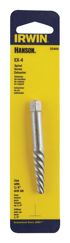 Irwin Hanson 1/4 in. X 1/4 in. D Carbon Steel Spiral Screw Extractor 6 in. 1 pc, Pack of 3