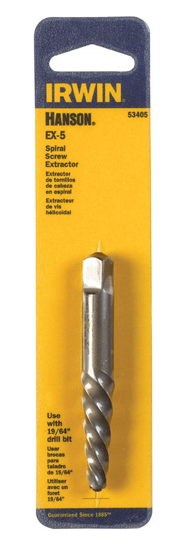 Irwin Hanson 19/64 in. X 19/64 in. D Carbon Steel Spiral Screw Extractor 7 in. 1 pc, Pack of 3