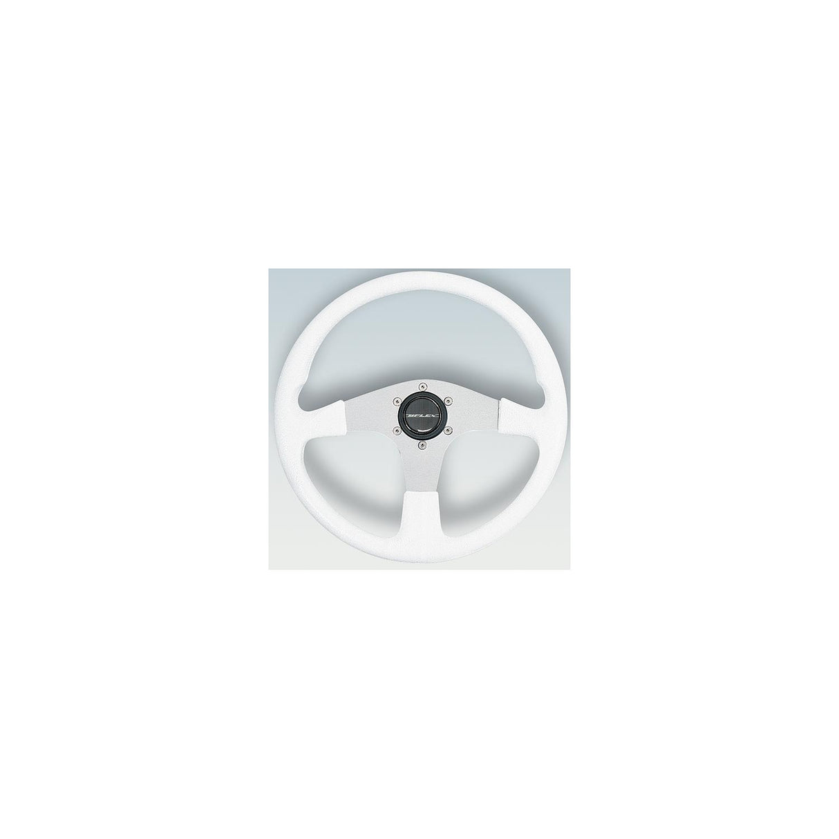 Uflex Corse Steering Wheel, White PVC Grip w/Silver Spokes