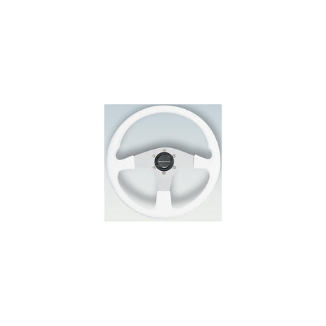 Uflex Corse Steering Wheel, White PVC Grip w/Silver Spokes