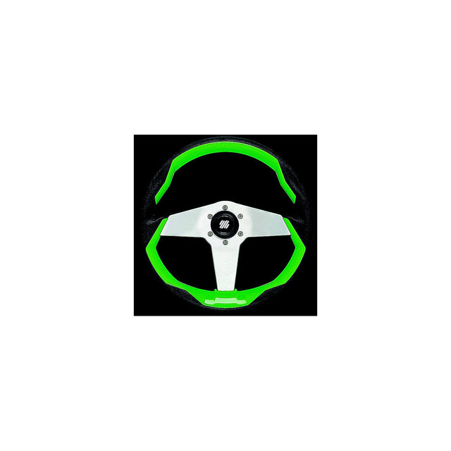 Uflex GRIMANIGS Grimani Steering Wheel, Green w/Silver Spokes