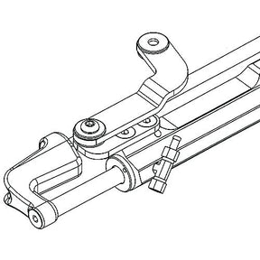 Uflex UC128TS2 Protech Front Mount Hydraulic Steering Cylinder, Port w/Offset Curved Arm
