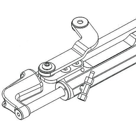 Uflex UC128TS2 Protech Front Mount Hydraulic Steering Cylinder, Port w/Offset Curved Arm
