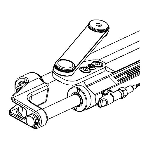 Uflex UC130SVS1 Silversteer Front Mount Hydraulic Steering Cylinder w/Straight Arm, 7.93cu.in.