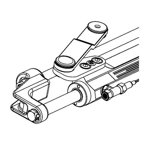 Uflex UC130SVS2 Silversteer Front Mount Hydraulic Steering Cylinder w/Offset Arm, 7.93cu.in.