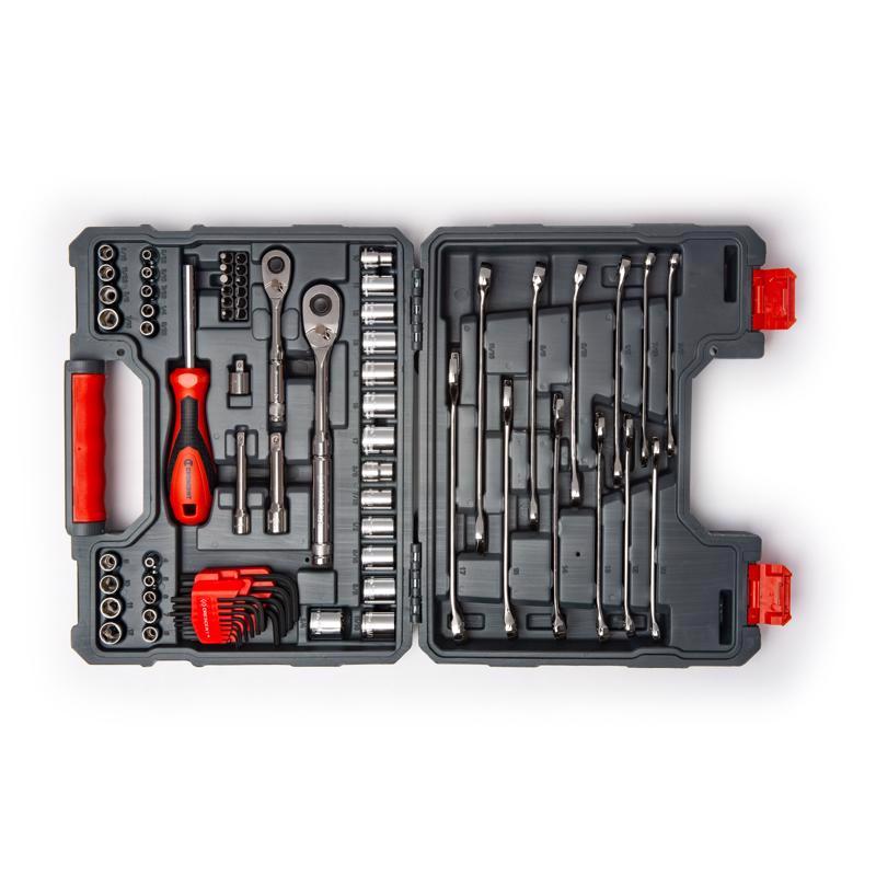 Crescent 3/8 in. drive Metric and SAE 6 and 12 Point Mechanic's Tool Set 70 pc