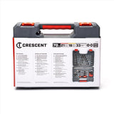 Crescent 3/8 in. drive Metric and SAE 6 and 12 Point Mechanic's Tool Set 70 pc