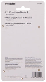 ProSource N-Z042SN-3L-PS House Number, Character: 2, 4 in H Character, 2.28 in W Character