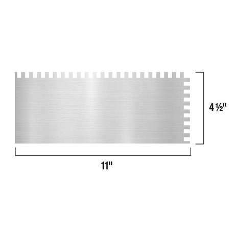 QEP 3.75 in. H X 4.5 in. W X 11 in. L Stainless Steel Square Notch Trowel 1 pk