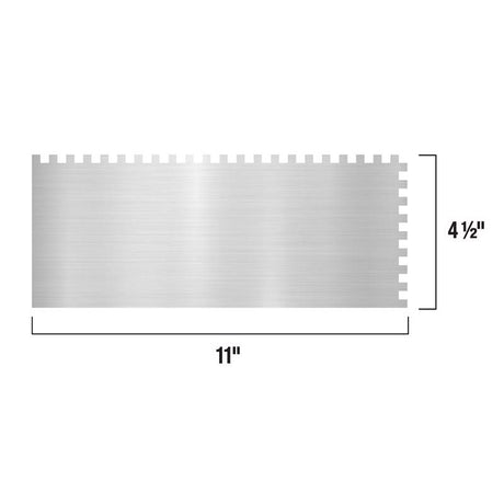 QEP 11 in. W X 4-1/2 in. L Stainless Steel Square Notched Trowel