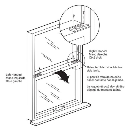 Prime-Line F 2627 Tilt Latch, Plastic, White, 1/PR, Includes: (1) Left Hand Latch, (1) Right Hand Latch, Fastener