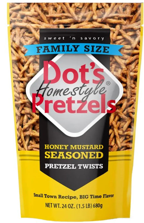 Dot's Homestyle Pretzels 71926 Snacks, Pieces, Honey Mustard, 24 oz, Pack of 10