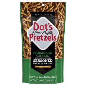 Dot's Homestyle Pretzels 71985 Pretzel Twist, Parmesan Garlic, 16 oz Bag, Pack of 10