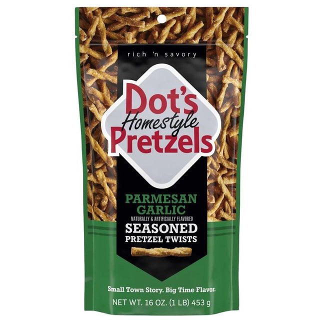 Dot's Homestyle Pretzels 71985 Pretzel Twist, Parmesan Garlic, 16 oz Bag, Pack of 10