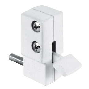 Prime-Line U 9879 Sliding Door Lock, Aluminum, White, 3/16, 1/8, 1/4 in Thick Door