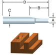 Vermont American 1/4 in. D X 1/4 x 1 in. X 2-1/4 in. L Carbide Tipped 2-Flute Straight Router Bit