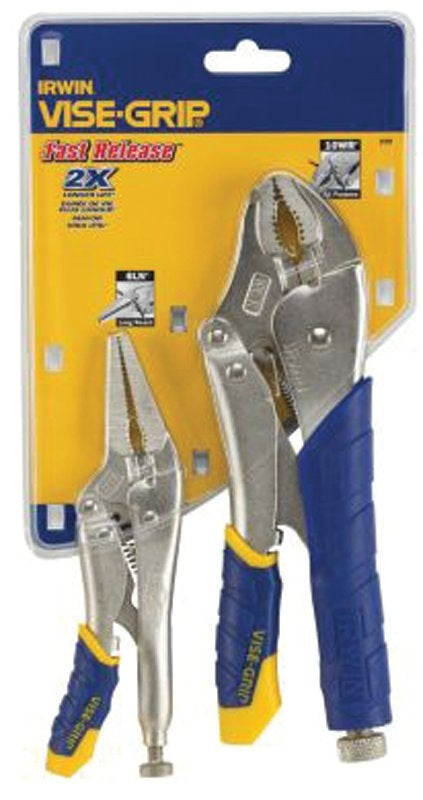 Irwin 77T Locking Pliers Set, Steel, Blue/Yellow, Nickel-Plated