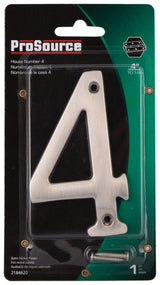 ProSource N-Z044SN-PS House Number, Character: 4, 4 in H Character, 2.28 in W Character