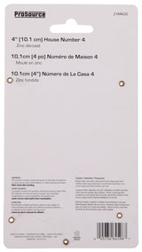 ProSource N-Z044SN-PS House Number, Character: 4, 4 in H Character, 2.28 in W Character