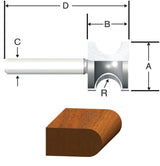 Vermont American 1 in. D X 3/16 in. X 2-1/8 in. L Carbide Tipped Bull Nose Router Bit