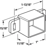 Prime-Line R 7143 Drawer Track Backplate, 15/16 in L, 1 in W, Plastic, Raw