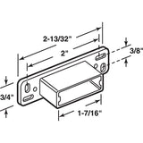 Prime-Line R 7145 Drawer Track Backplate, 3/4 in L, 2-13/32 in W, Plastic, Raw