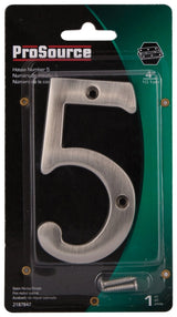 ProSource N-Z045SN-PS House Number, Character: 5, 4 in H Character, 2.28 in W Character