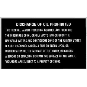 Oil Discharge Plaque