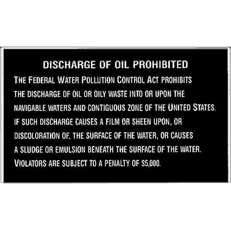 Oil Discharge Plaque